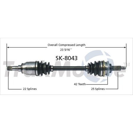 Surtrack Axle Cv Axle Shaft, Sk-8043 SK-8043